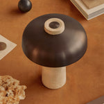 Reverse table lamp | carrara marble and glossy black