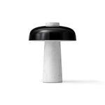 Reverse table lamp | carrara marble and glossy black